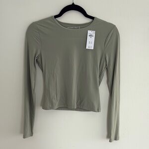 Abercrombie & Fitch Women's Olive Long Sleeve Top